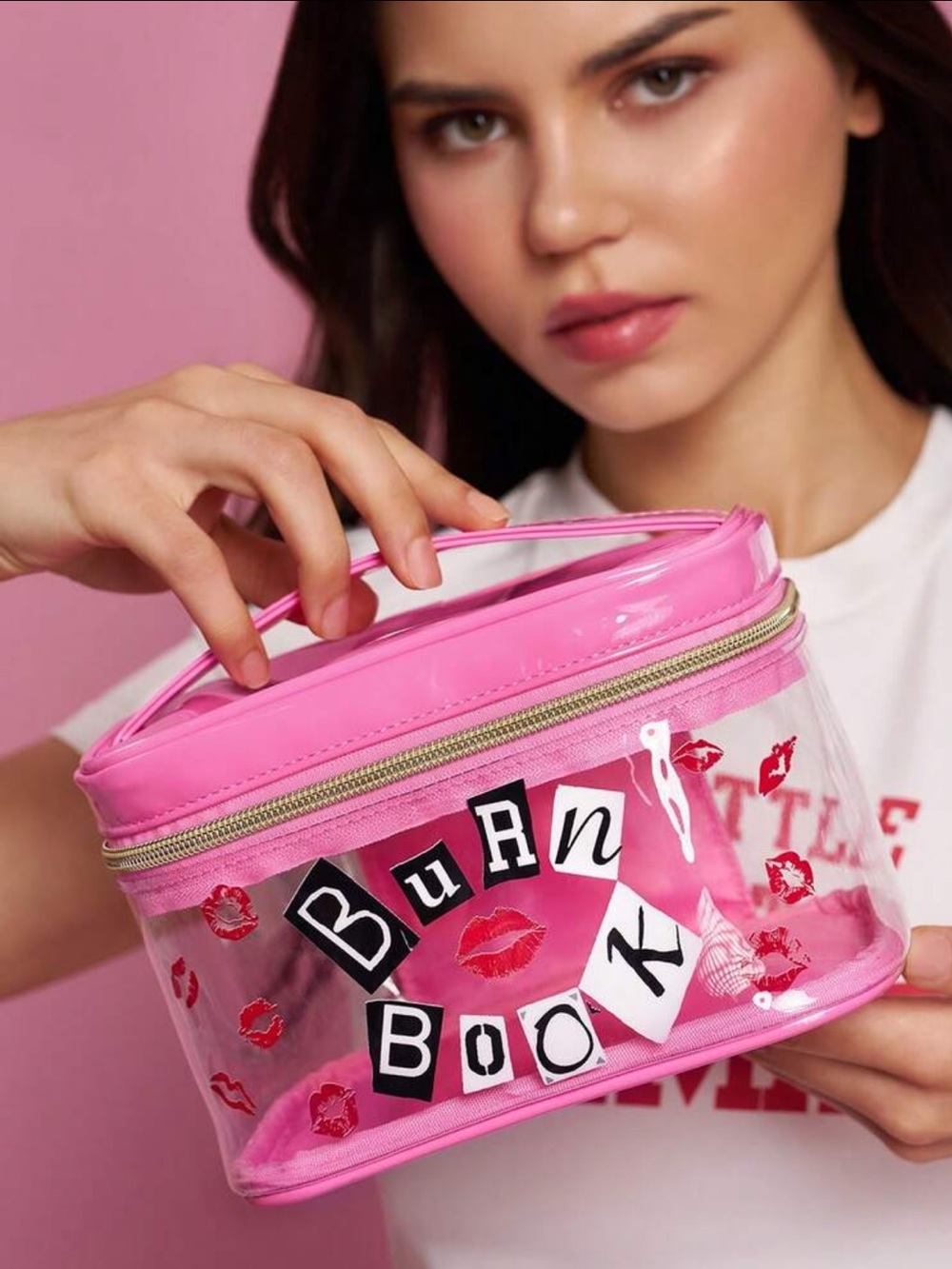 Macy's Pink Clear Burn Book Cosmetic Case